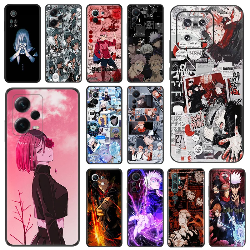 

Чехол с изображением комиксов юютсу Kaisen для защиты от падений для Redmi Note 12 Pro 11 11S Prime 11E 11T 11SE 10 Lite 10S A1 Plus 10C