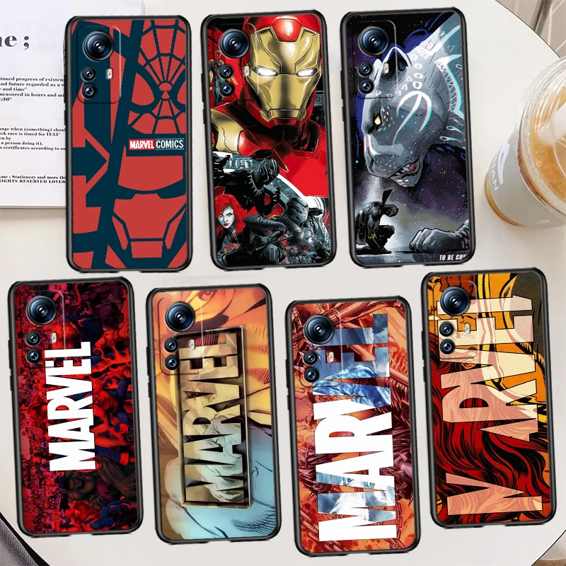 

Hero Cartoon Marvel Avengers Case For Xiaomi Mi 12T 12S 12X 12 11 11T 11i 10T 10 9 Pro Lite Ultra 5G Black Phone Cover
