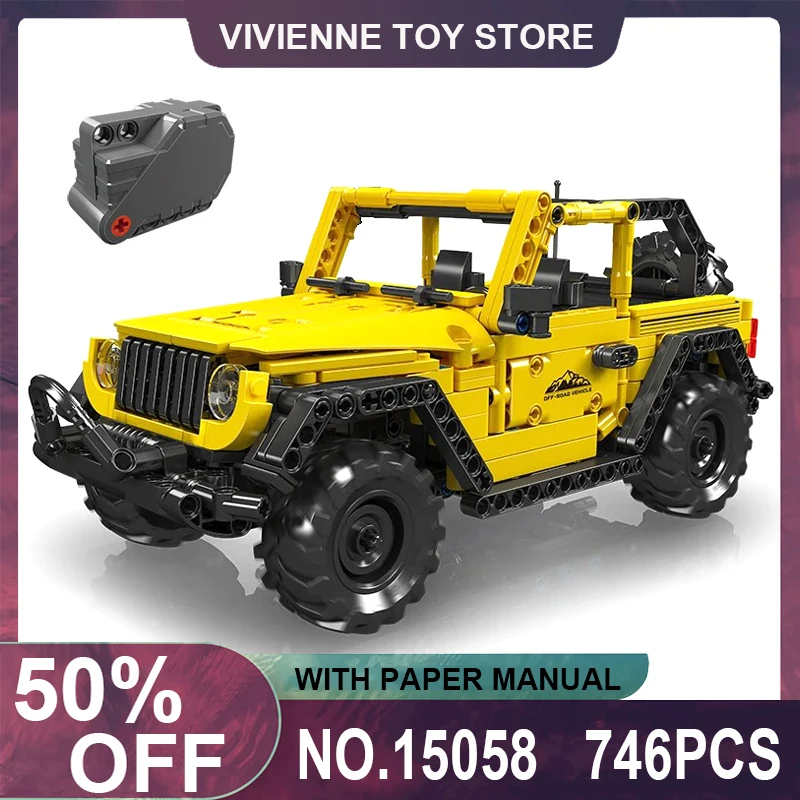 Форма король 15058 MOC технический внедорожник Wrangler Тяговая модель автомобиля