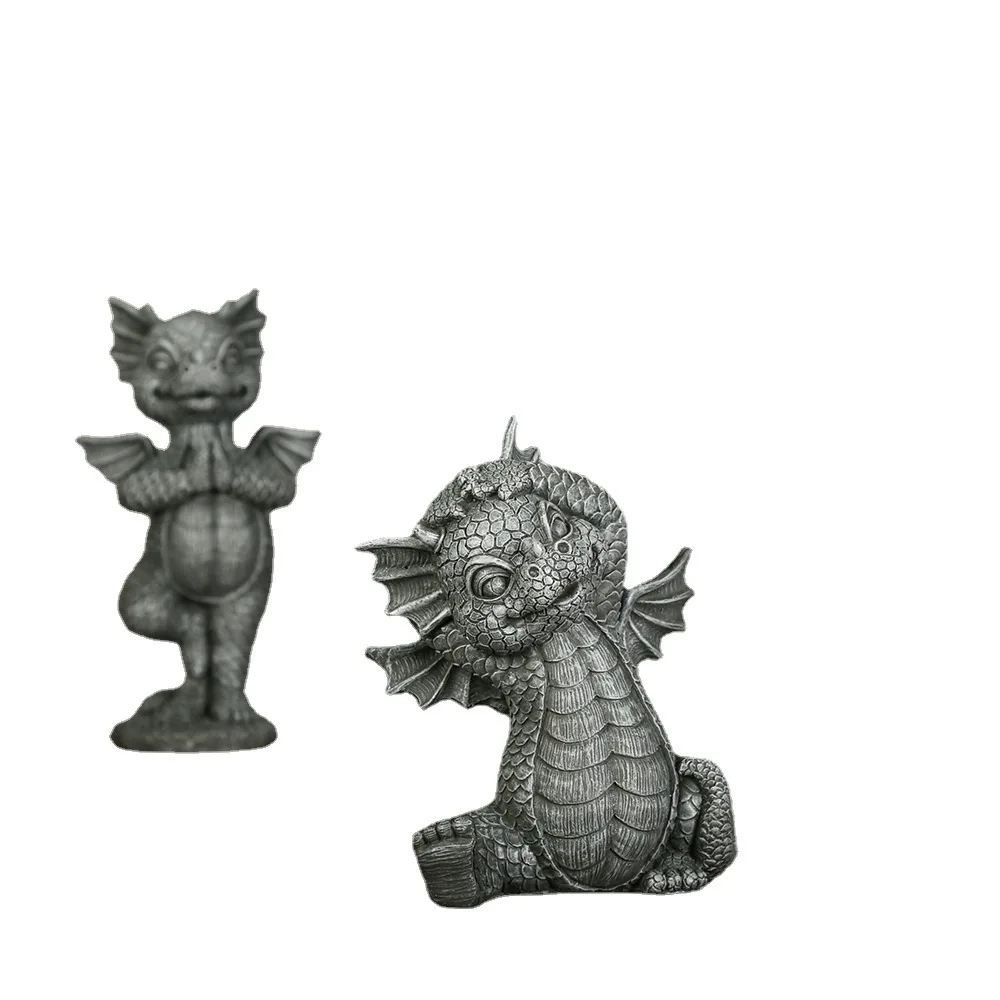 Outdoor Yard Decoration Resin Fun Ornaments Display Mold Miniature Dragon Figurine Statue Home Garden Decor Giftware images - 6