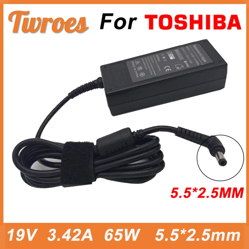 

AC Notebook Laptop Charger 19V 3.42A 65W 5.5*2.5mm For Toshiba A100 M300 L600 C805 A6653DA Notebook Computer Power Supply