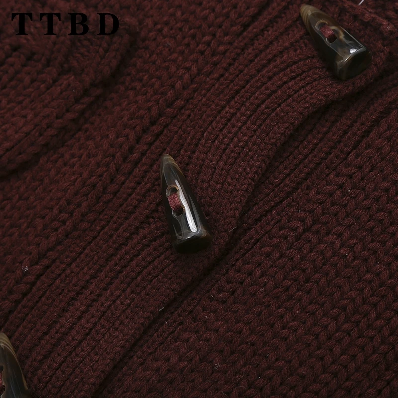 TTBD 2024 осенний женский повседневный вязаный однобортный кардиган винтажный