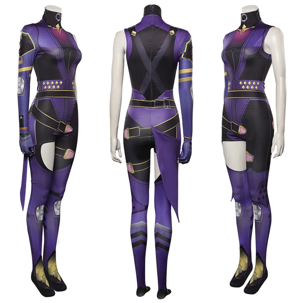 Reyna Косплей Костюм Аниме игра валорант женский комбинезон на Хэллоуин Карнавал
