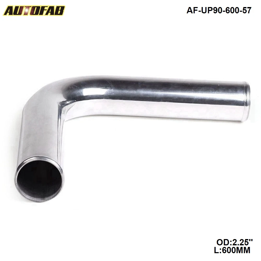 

57mm 2.25"Aluminum Exhaust/Downpipe/Intercooler DIY Piping Pipe 90 Degree L: 600mm For Honda Civic EG 92-95 AF-UP90-600-57