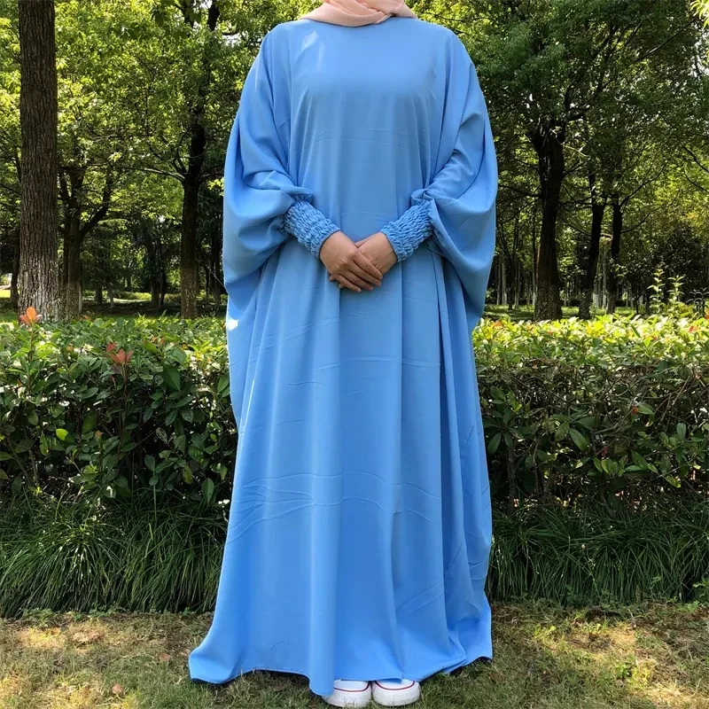 Dropshipping Butterfly Modest Abaya High Quality Ramadan EID Elastic Wrist Maxi Dress Nida Muslim Prayer Islamic Clothing