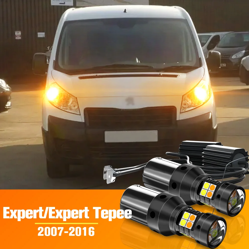 

2 шт. двухрежимный светодиодный указатель поворота + дневные ходовые огни, аксессуары для DRL для Peugeot Expert Tepee 2007-2016 2010 2011 2012 2013 2014