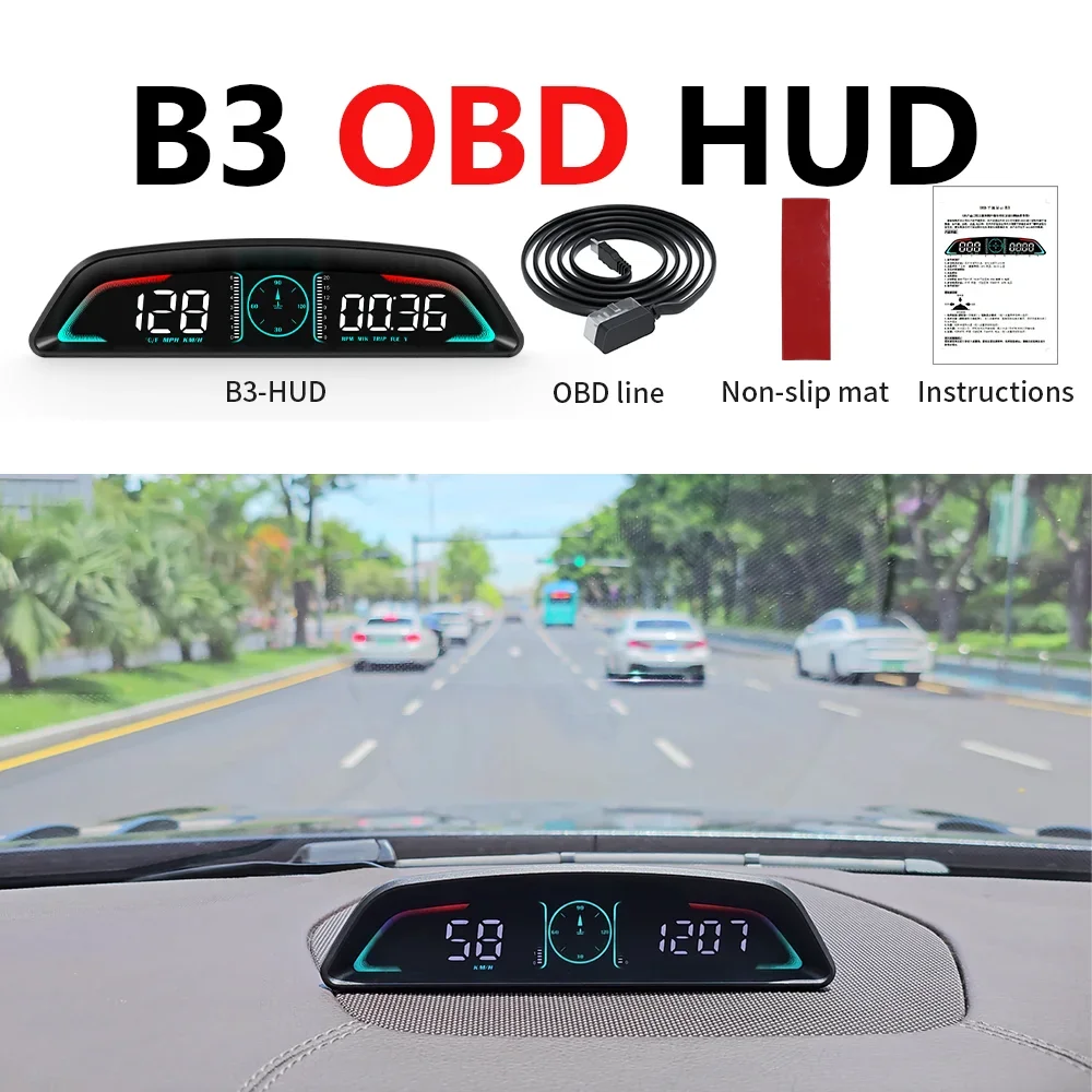 

HD Smart Car HUD GPS Спидометр OBD B3/GPS G3 Цифровой проекционный дисплей Часы вождения Охранная сигнализация Электронные аксессуары