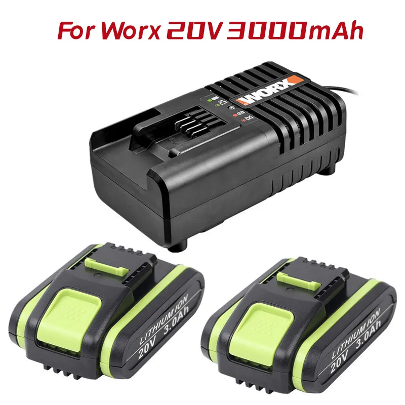 

20V 3.0Ah Replacement Battery for Worx Battery WA3551 WA3551.1 WA3553 WA35531 WA3572 WA3641 Compatible with Worx 20V Power Tools