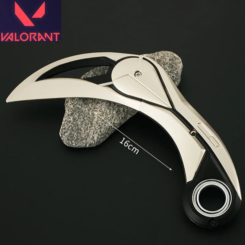 

16cm Ion 2.0 Karambit Valorant Weapon Melee Game Peripheral Rotatable Knife Uncut Blade Weapon Model Sword Toys Children Gifts