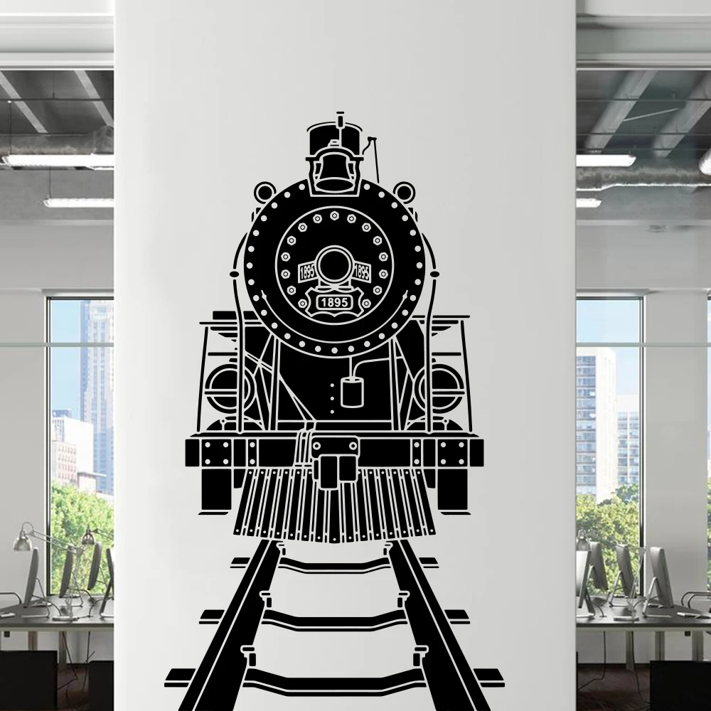 

Retro Steam Engine 1895 Train Wall Sticker Kids Room Bedroom Locomotive Car Truck Wall Decal Playroom Vinyl Home Decor