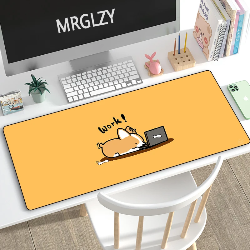 Corgi Dog  Large Mouse Pad Mouse Gamer Kawaii Anime Keyboard MouseMat Gaming Accessories Mousepad for Laptop LOL Cute Desk Mats