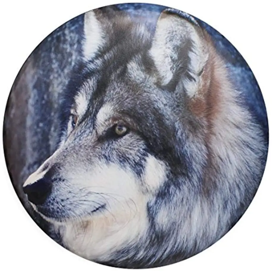 

sofu Spare Tire Cover, Wheel Cover with Wolf PVC Leather Waterproof Dust-Proof Universal Fit for Jeep,Trailer, RV, SUV, Camper a