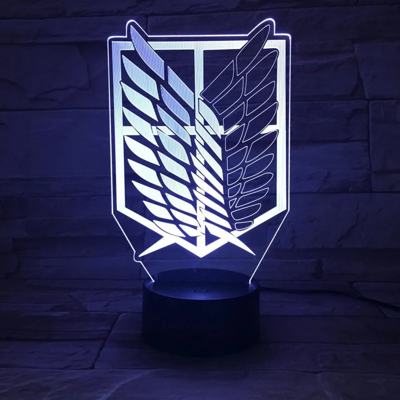 

Anime Attack on Titan Night Light Led Logo Children Kids Boys Gift Anime Bedroom Desk Lamp Shingeki no Kyojin Wings of freedom