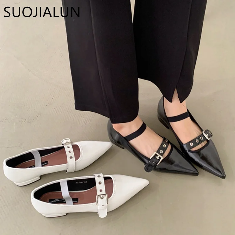 

Женские туфли на плоской подошве, с острым носком, без застежки