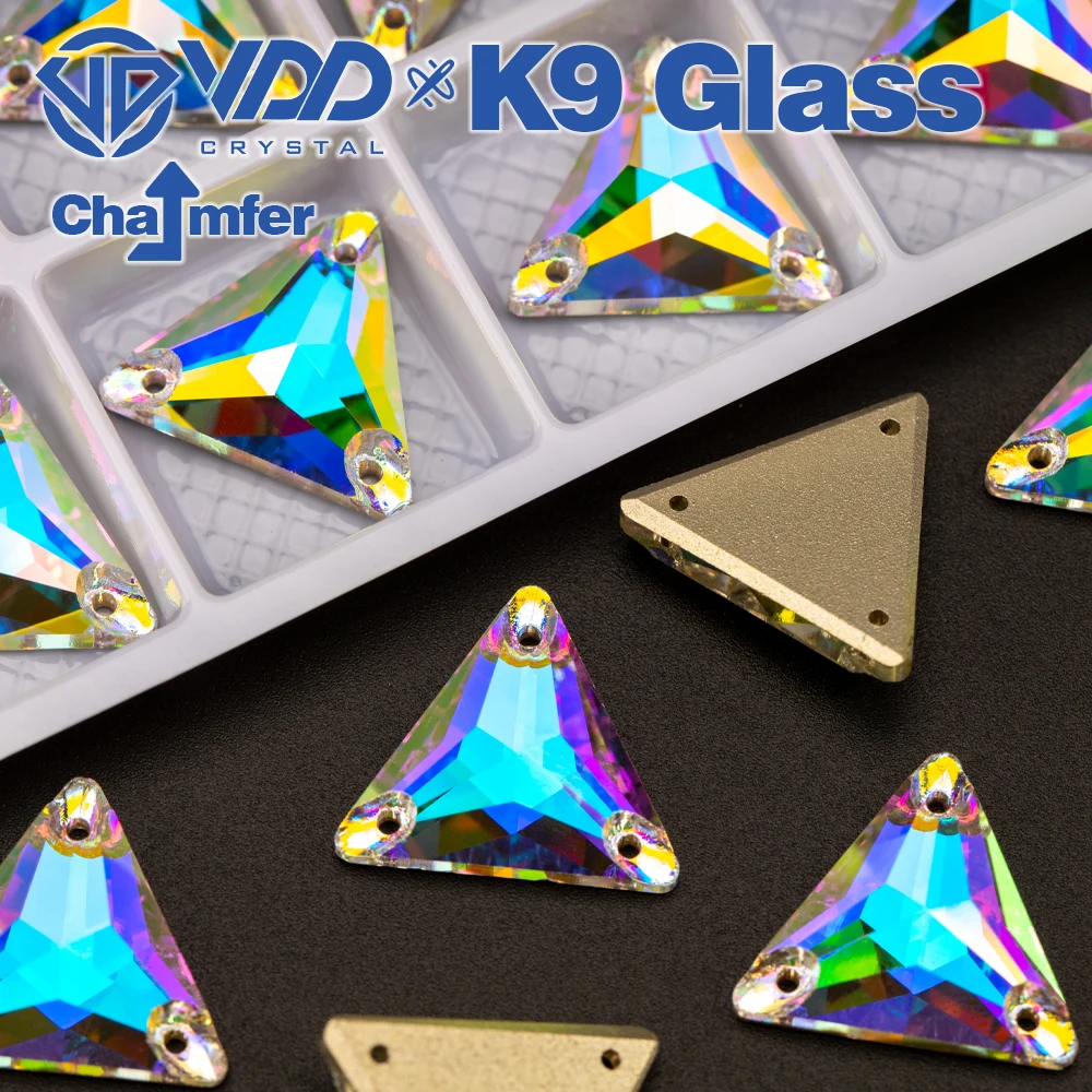

VDD треугольник AAAAA высокое качество K9 стеклянные стразы для шитья кристаллы AB плоские камни для одежды поделки свадебное платье