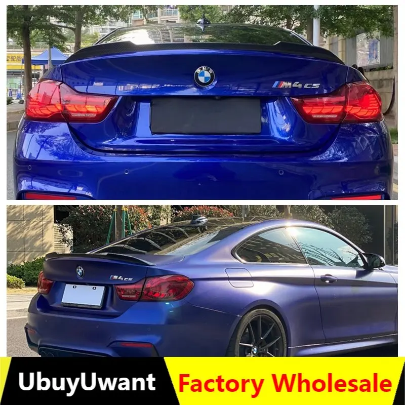 

For BMW 4 Series 428i 435i F32 2-Door Coupe 2013-2019 CS Style Real Carbon Fiber Material Car Trunk Boot Lip Spoiler Wing