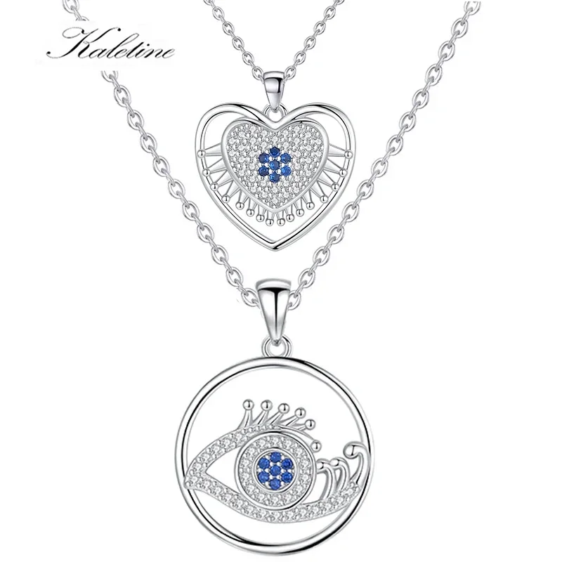 Ожерелье Kaletine из стерлингового серебра 925 пробы с цирконом в форме сердца и