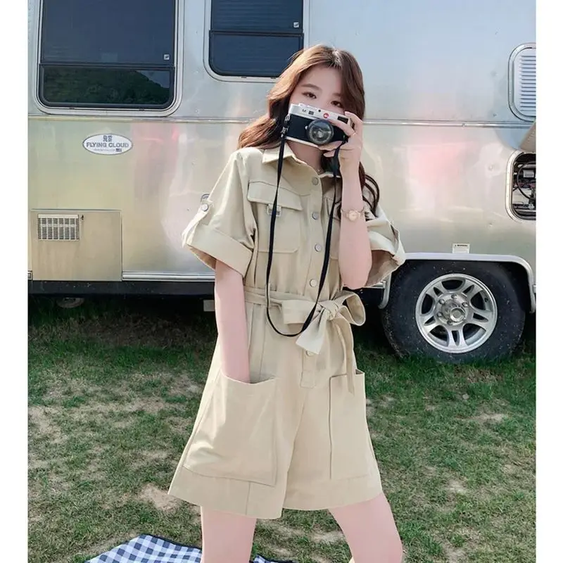 Женский прямой комбинезон в западном стиле тонкий облегающий французском