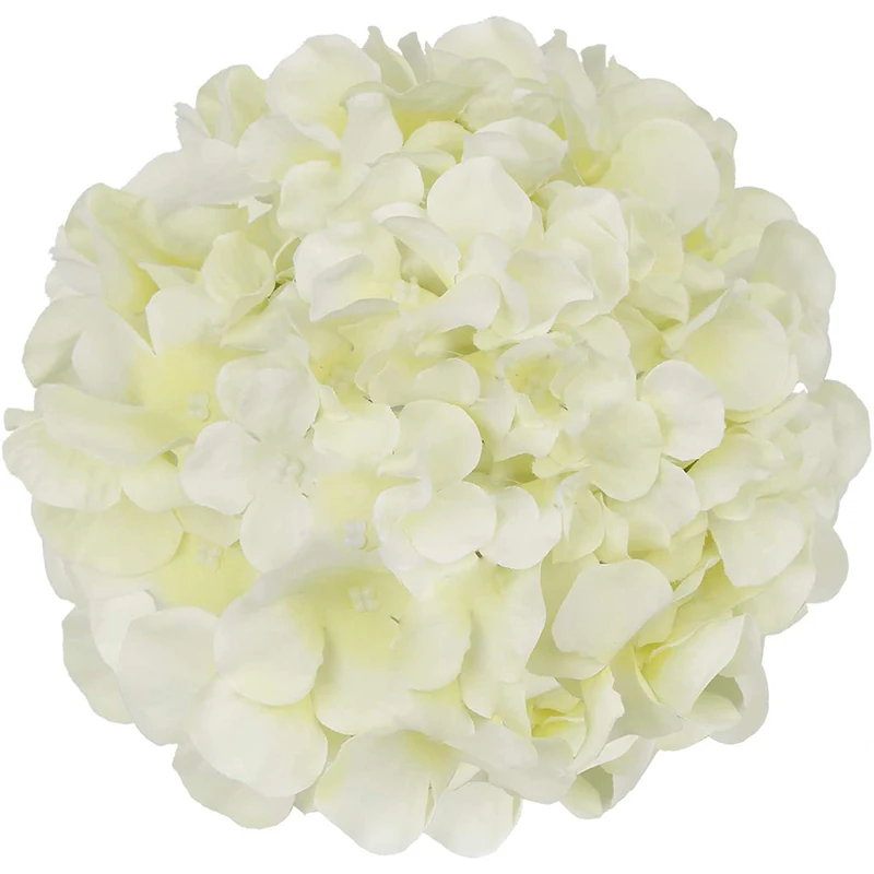 

Silk Hydrangea Heads Artificial Flowers Heads 54 Petals Big Hydrangea with Stems for Home Wedding Decor 2pcs