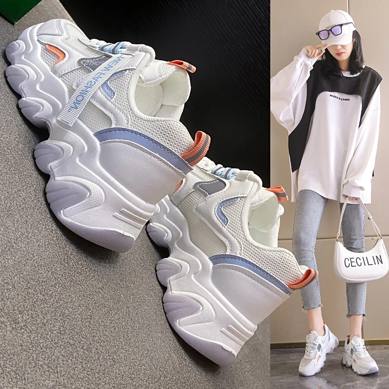 Women Platform Shoes Fashion Sneakers Woman Casual High Qualtiy PU Ladies White Increased Female Trainers Promotion |
