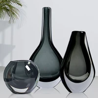 Light Luxury Vase Decoration Living Room Flower Arrangement Crystal Glass Crafts Dried Flower Simple Modern TV Cabinet