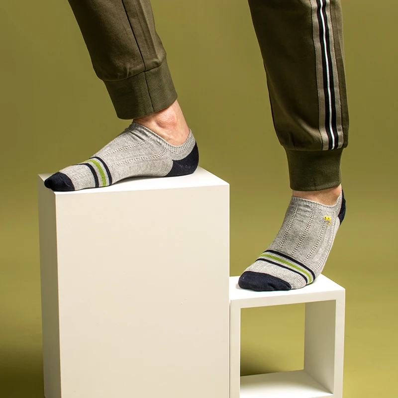 Men's latest design ship socks summer socks high-quality business geometric lattice color men's cotton socks 5 pairs wholesale