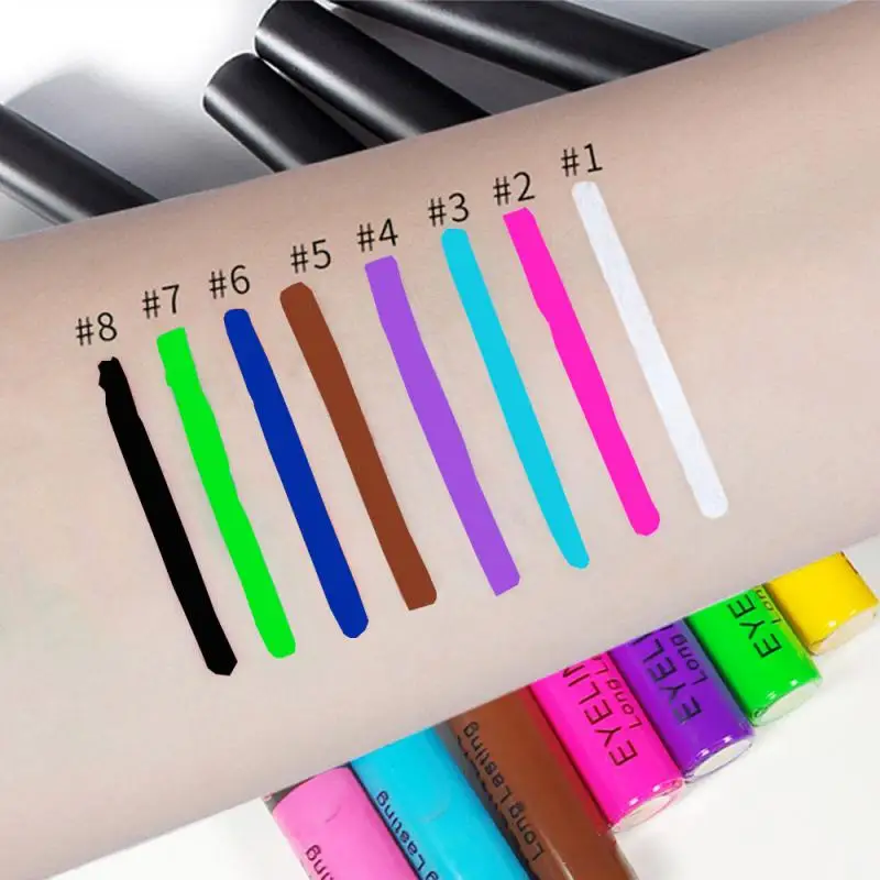 

DNM 8-Color Eyeliner Pen Long Lasting Charming Sexy Matte Waterproof Smudge-proof Portable Cosmetics Eye Liner Eyes Makeup TSLM1