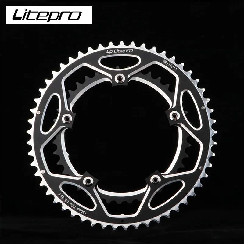 

Litepro 130BCD 53T 39T Road Bike Chainring Aluminium Alloy Double Plate Cnc Chainring for Bmx Folding Bicycle