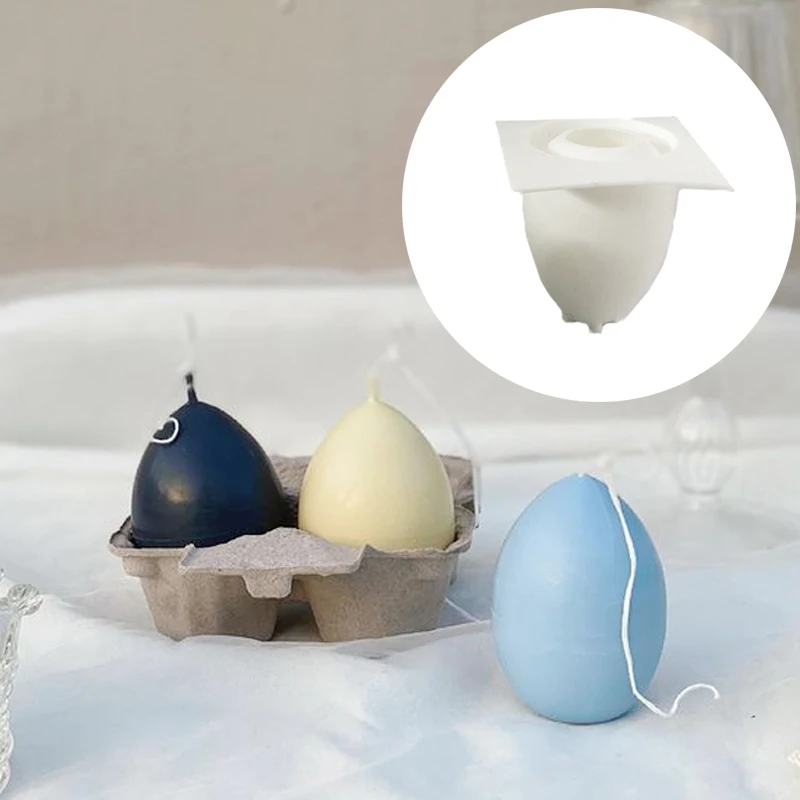 

Handmade Easter Egg Baking Mold For Candle Wax Melts Chocolate Candy Cupcake Soap Bath Bomb 3D Silicone Soy Candle Mold