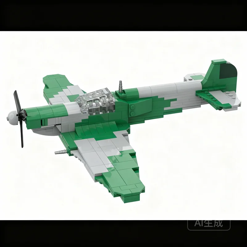 Фото 350 шт. MOC Supermarine Spitfire Mk Vb, масштаб 1:48, модель аэропорта, строительные блоки, подарок на день рождения, 3D-идея, образовательный набор для творчества и коллекции. №2