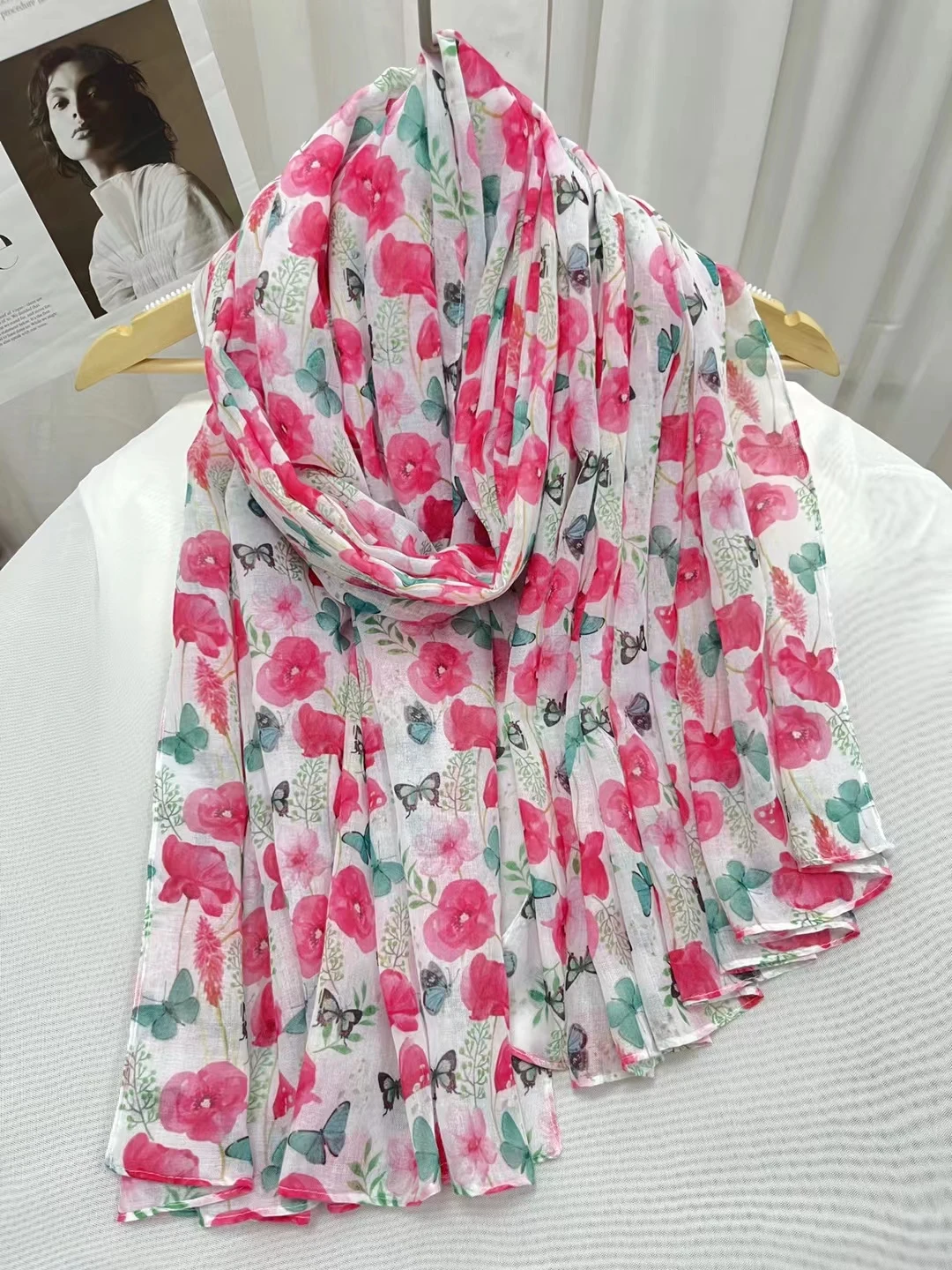 2023 новый модный красивый шарф с принтом мака шали Длинная пляжная головка