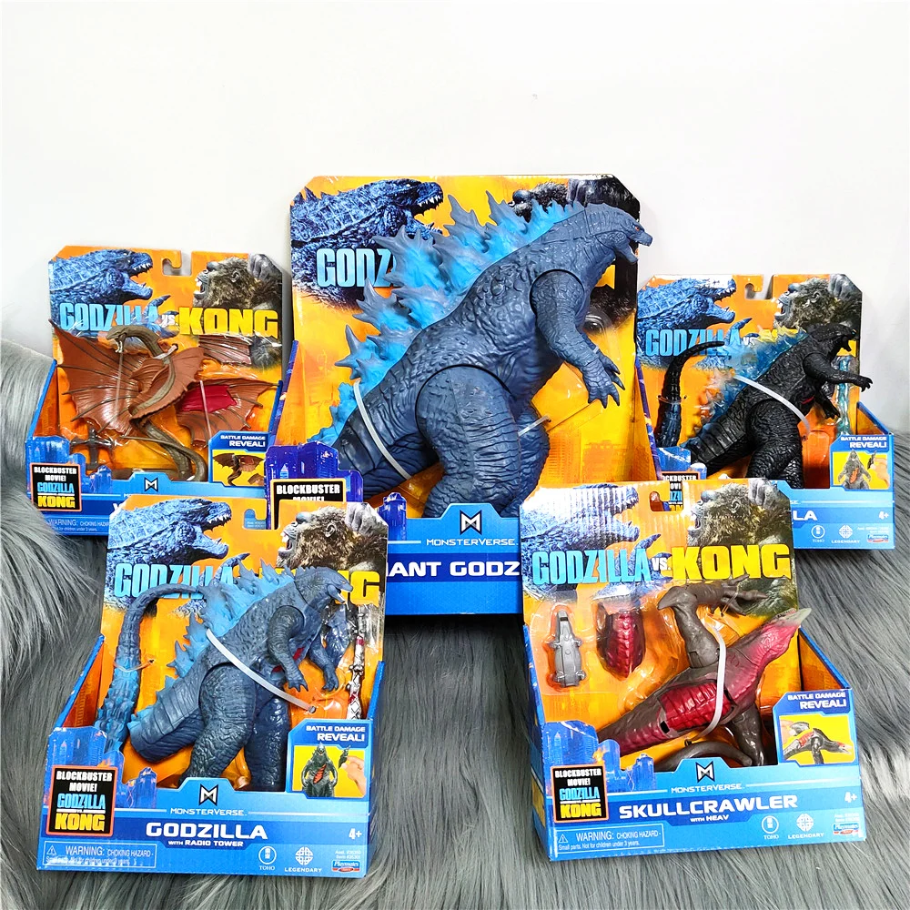 

Bandai Anime Figure Godzilla Vs Kong Godzilla Skullcrawler Warbat Movie King of The Monsters Gojira Anime Action Figures 150mm