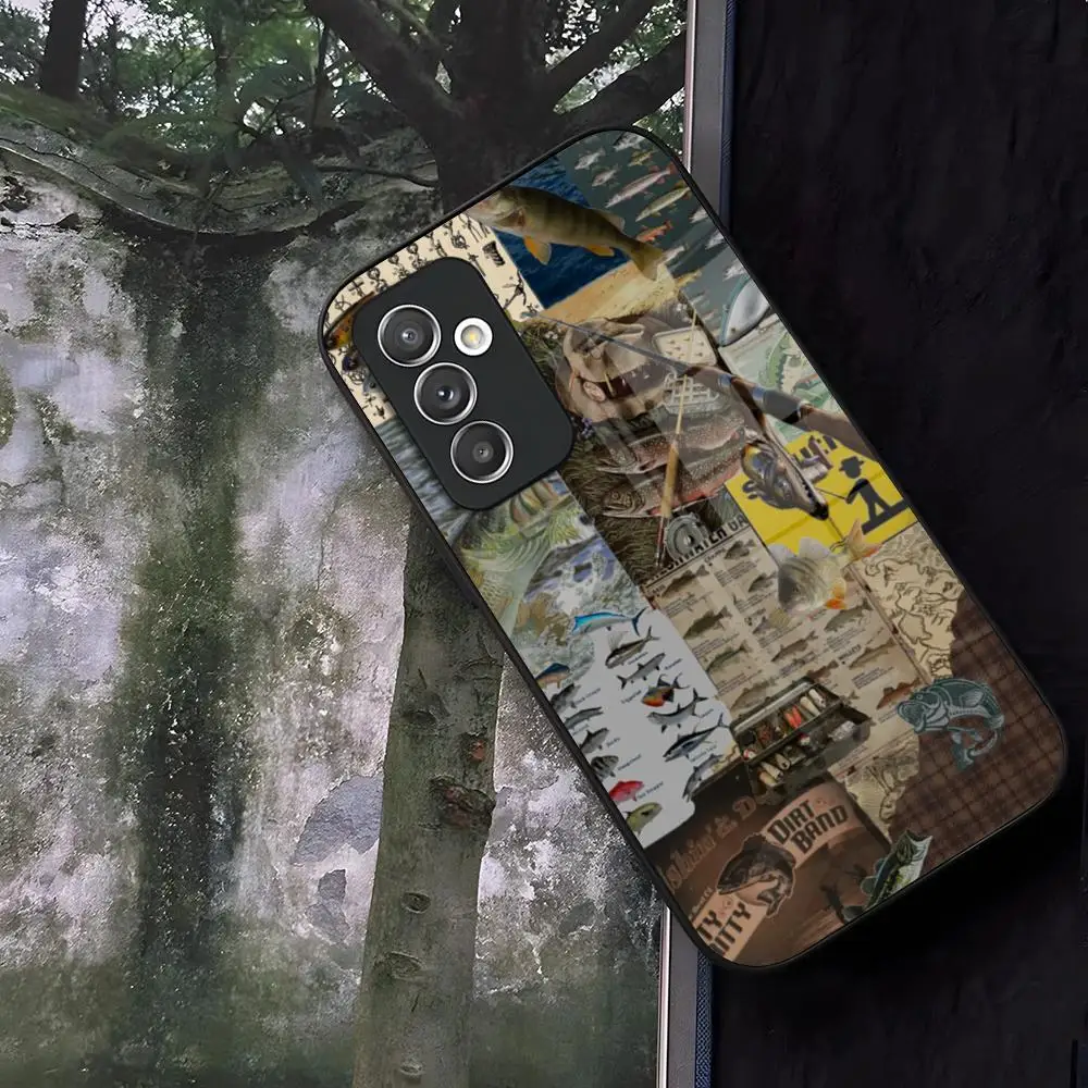 Чехол для телефона Shimano Fish Glass Samsung Galaxy S20 S25 S21 S22 S24 S23 Ultra Fe Plus A34 A54 A16 A24 A52 A53 M54 Coque