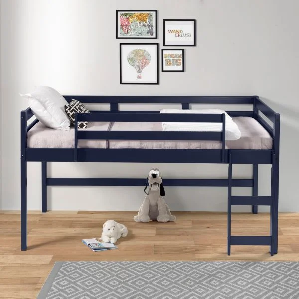 

Lara Twin Loft Bed, Navy Blue Finish 38260