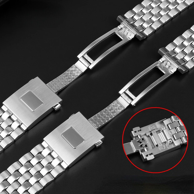 High Quality men Stainless steel watchband 20mm 21mm For IWC curved end strap pilot little Prince IW377714 IW377717 Mark 17 18