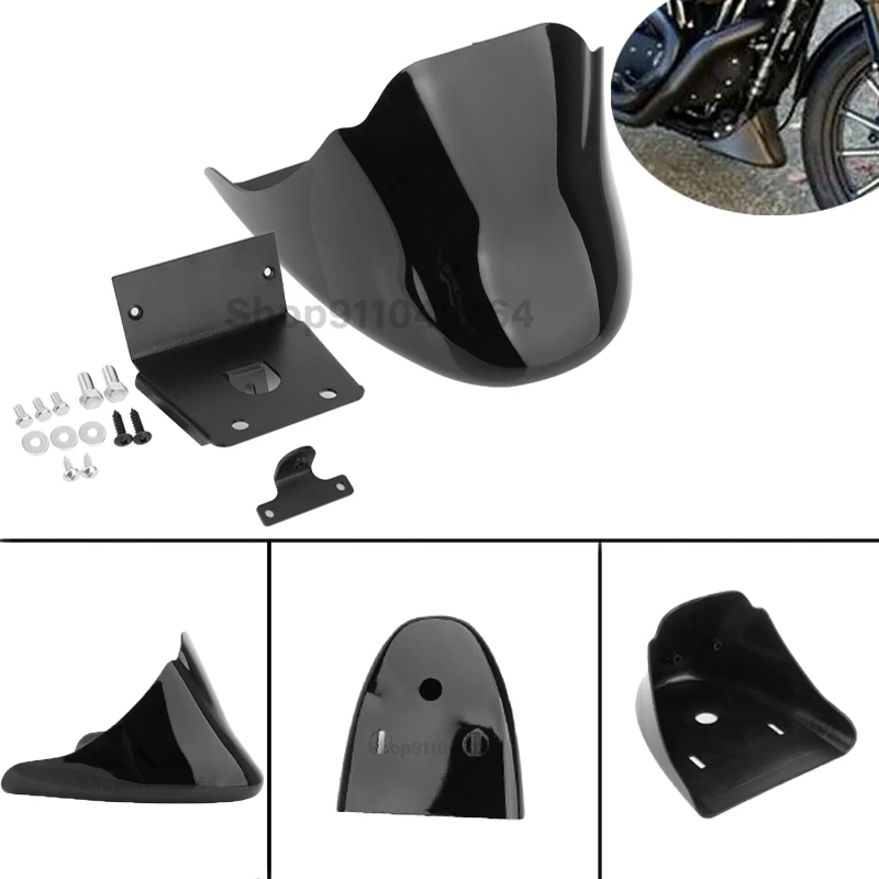 

Motorcycle Bright Black Front Chin Spoiler Air Dam Fairing For Harley XL883 XL1200 Mudguard Bottom Fairing