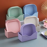 wheat straw dishes feeding food tableware kids dishes baby eating dinnerware set for kitchen bar tools anti hot training plate