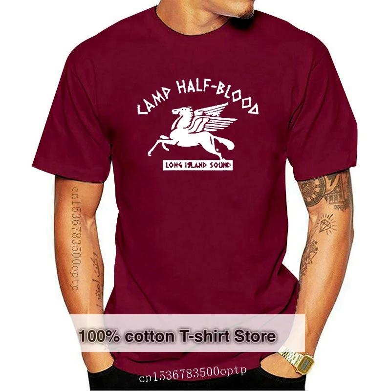 Camp Half Blood Mens Tshirt Long Island T-Shirt Halfblood Greek Inspired Movie Loose Size Tee Shirt
