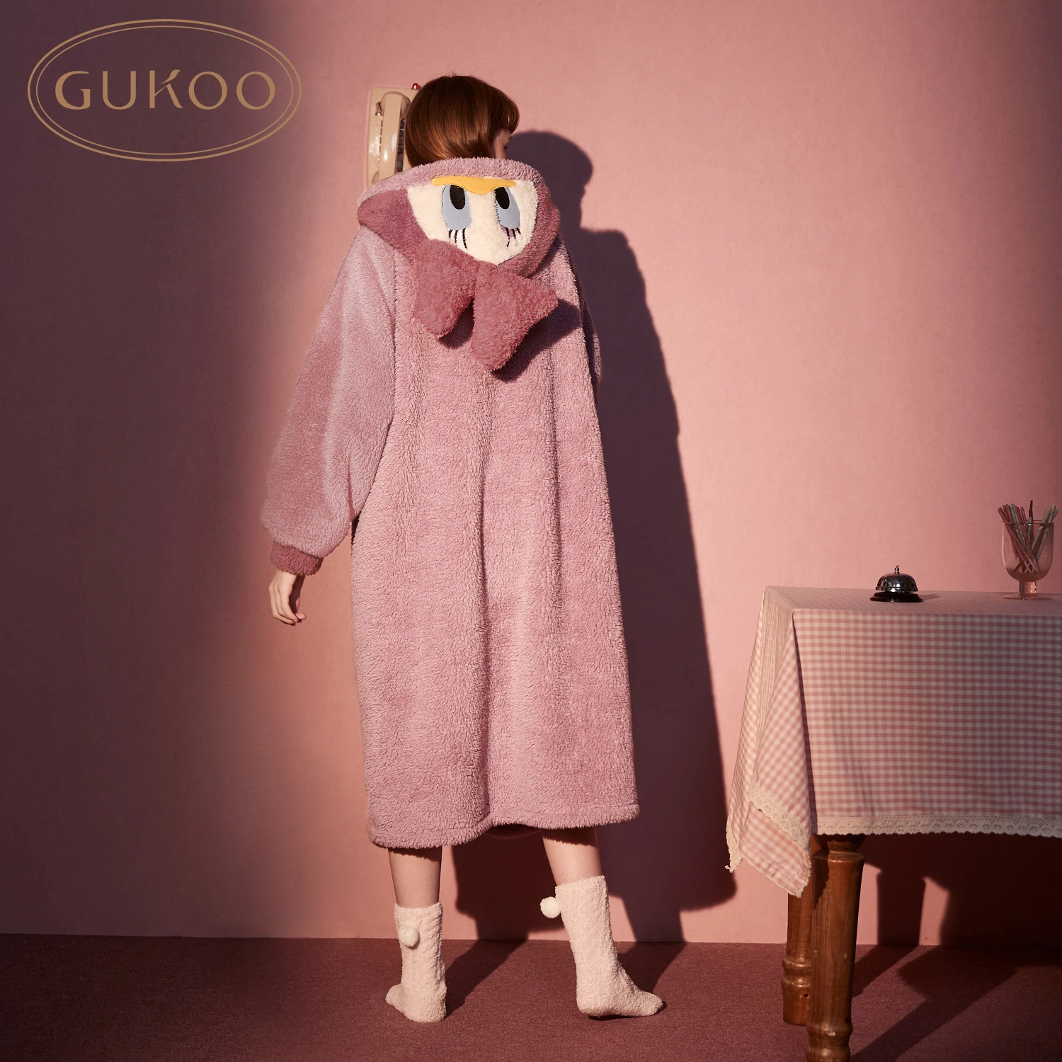 Nightgown woman winter long nightgown woman Autumn winter coral down nightgown Woman Winter home dress winter