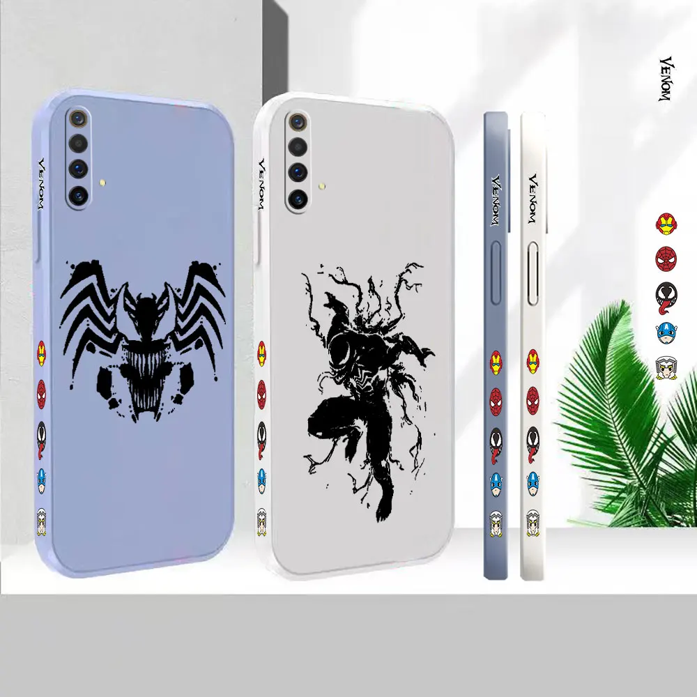 

Liquid Case For OPPO Reno 7Z 6 5F 5Z 4 4Z 2Z Ace 2 Find X6 X5 X3 X2 Realme X50 X7 Pro Lite Marvel Comics Venom Logo Cover Fundas