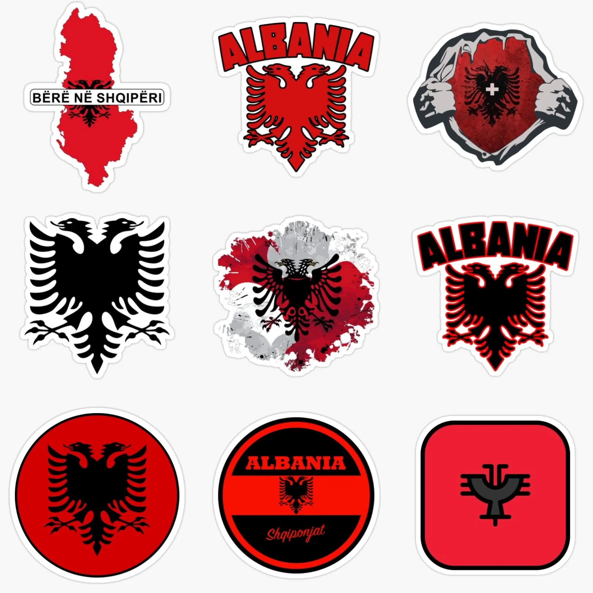 AL Албания флаг карта национальный герб Орел креативная наклейка из ПВХ для