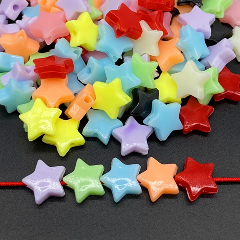 

Акриловые бусины со звездами, 11 мм, 100 шт./лот, россыпью, для изготовления ювелирных изделий, подвесок, серег, браслетов, «сделай сам»