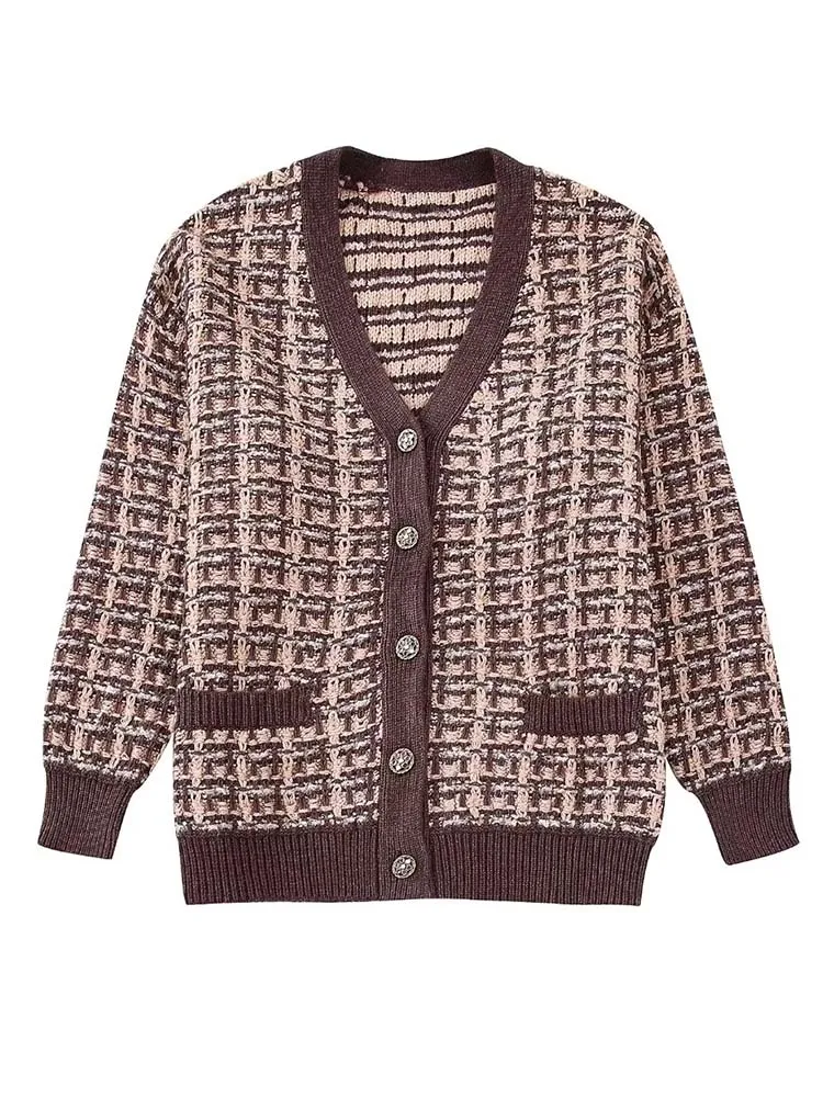 

Женский трикотажный кардиган с длинным рукавом, на зиму