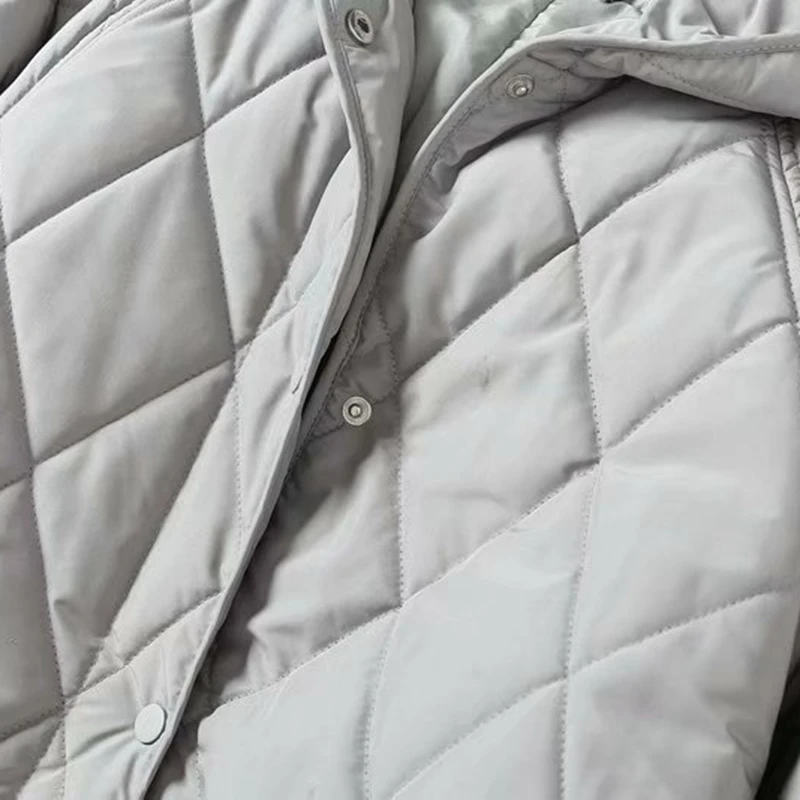 2022 Autumn Winter Women Gray Oversize Long Parkas Thick Ins Style Sleeve Buttons Pockets Female Warm Coat