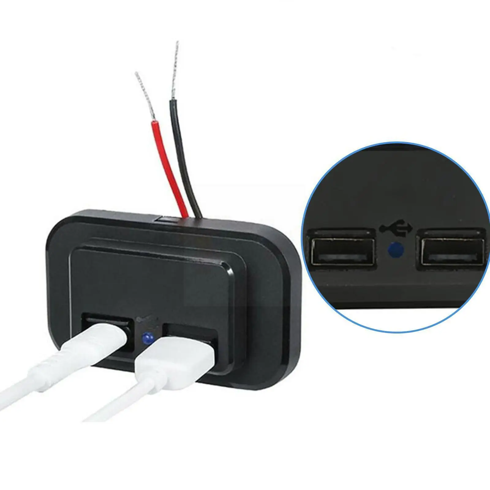 

Автомобильное зарядное устройство с двумя USB-портами, 12/24 в, 3,1 А, 4,8 А