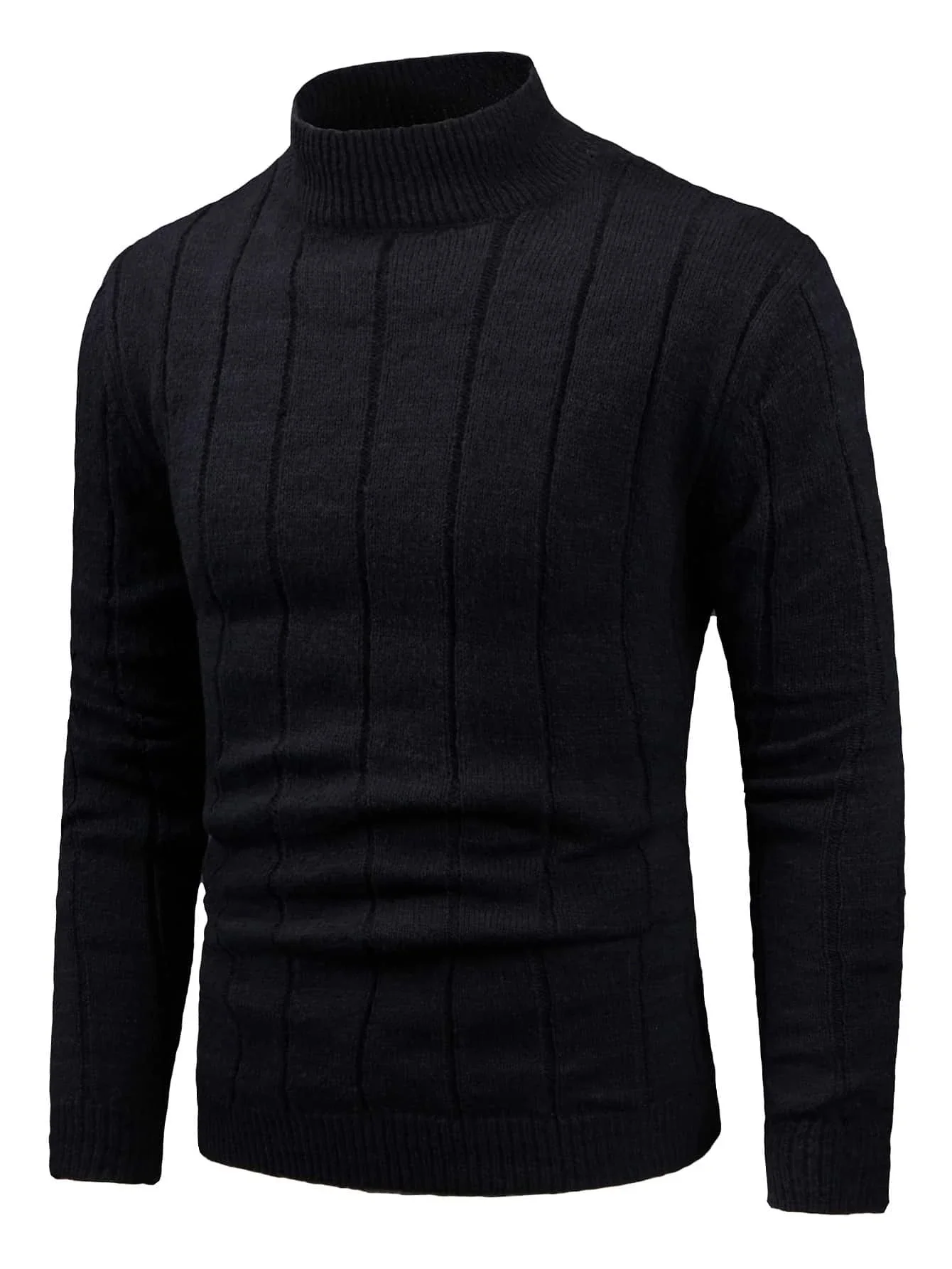 

New in Ribbed Knit Stand Neck Sweater trapstar y2k hoodies jacket sweater jeans cheap items with free shipping