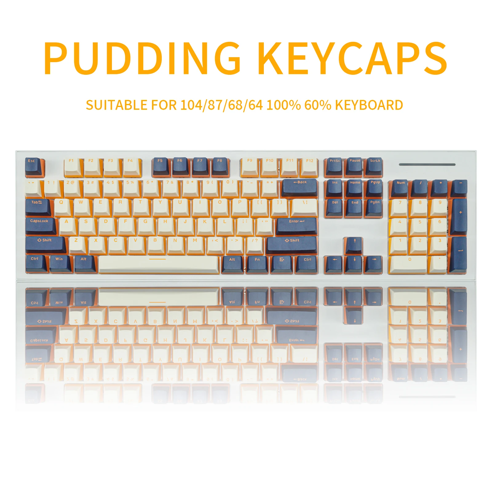 Набор колпачков для клавиш PBT Pudding OEM-профиль двойной выстрел 117 переключателей