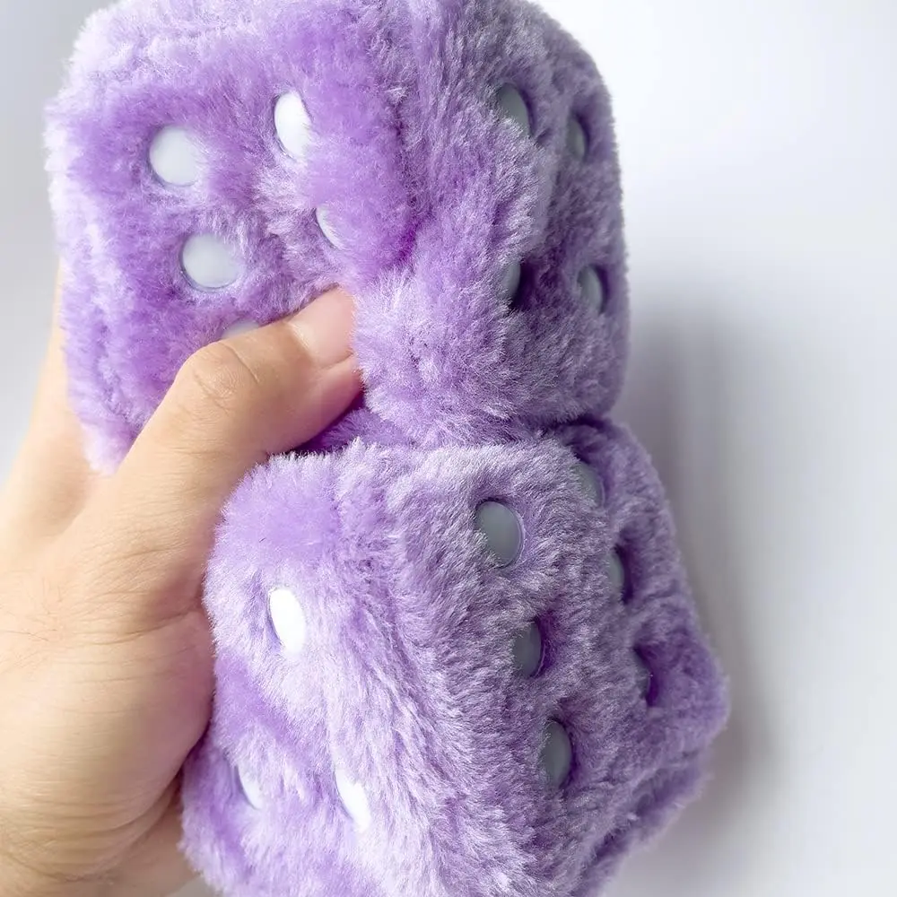 Пушистые плюшевые игральные кости для автомобильного зеркала пара розовых