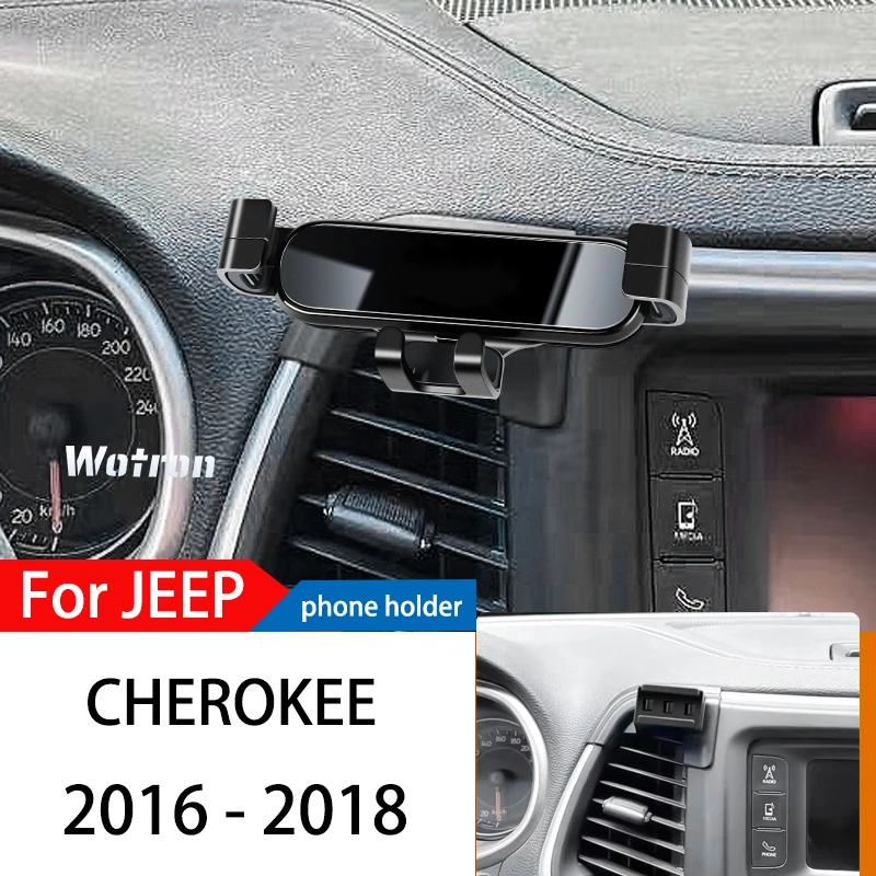 

Car Phone Holder For Jeep Cherokee 2016-2018 GPS Special Gravity Navigation Mobile Bracket 360 Degree Rotating Stand Accessories