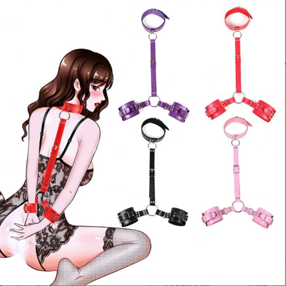 New Sex Toy Leather Hand Neck Binding Handcuffs Hand Neck Connection Foreign Trade Hot Selling Sm Alternative Toys